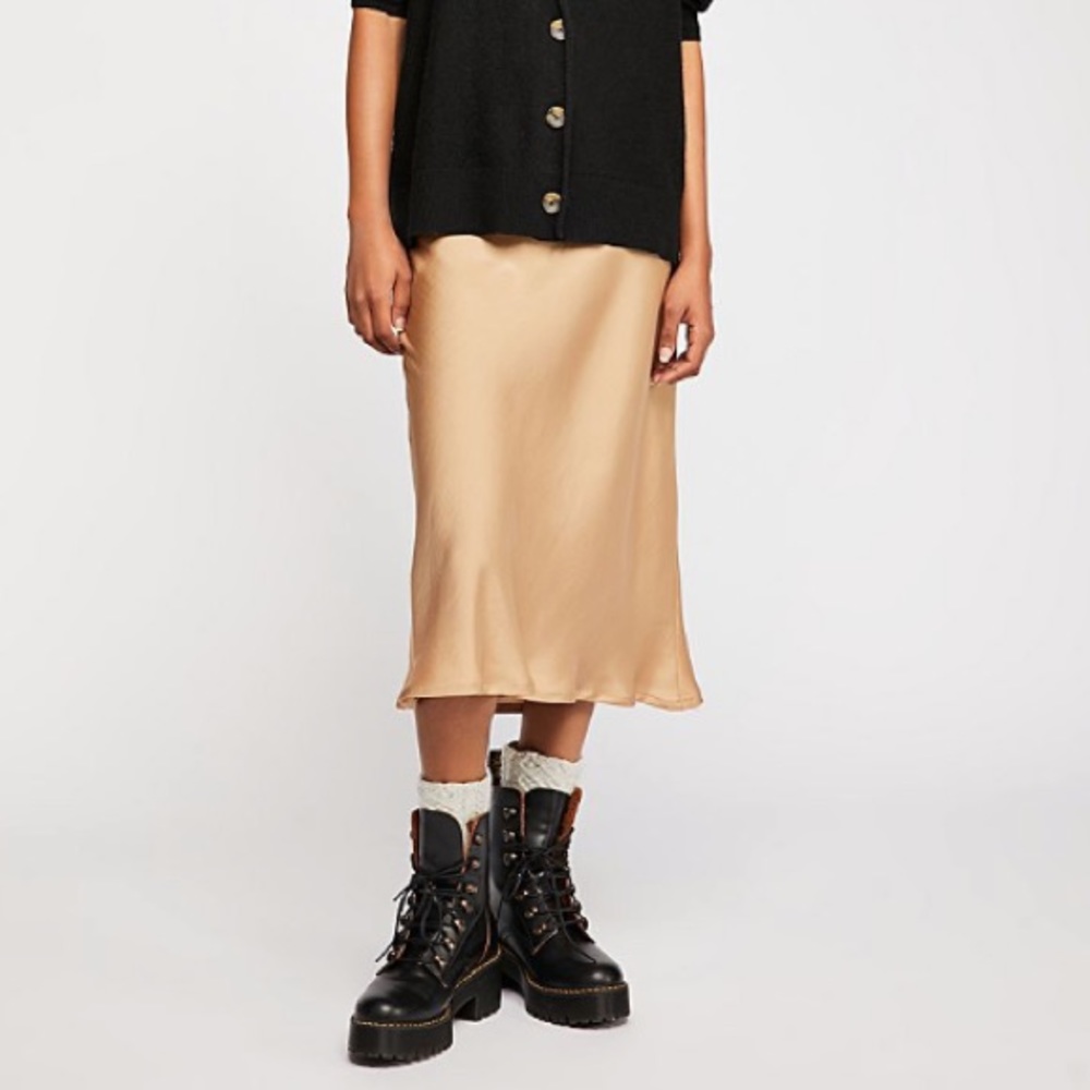 Normani bias skirt gold - Free People